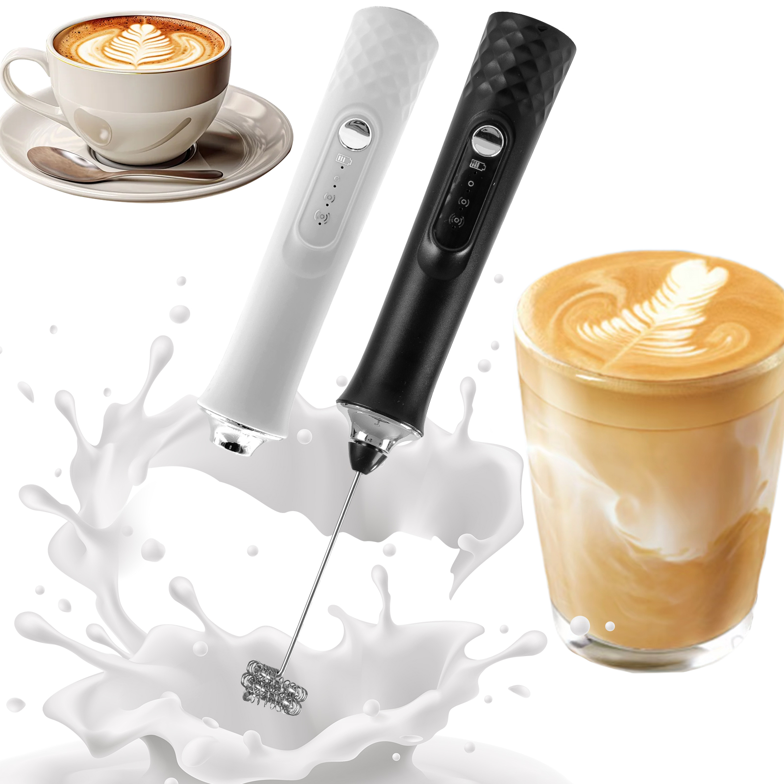 Kitchen Gadgets And Appliances - Powerful Electric Milk Frother, Handheld Whisk