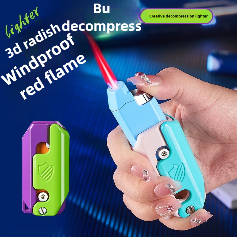 Kitchen Gadgets 2025 - 2025 Carrot Knife Lighter Refillable Red