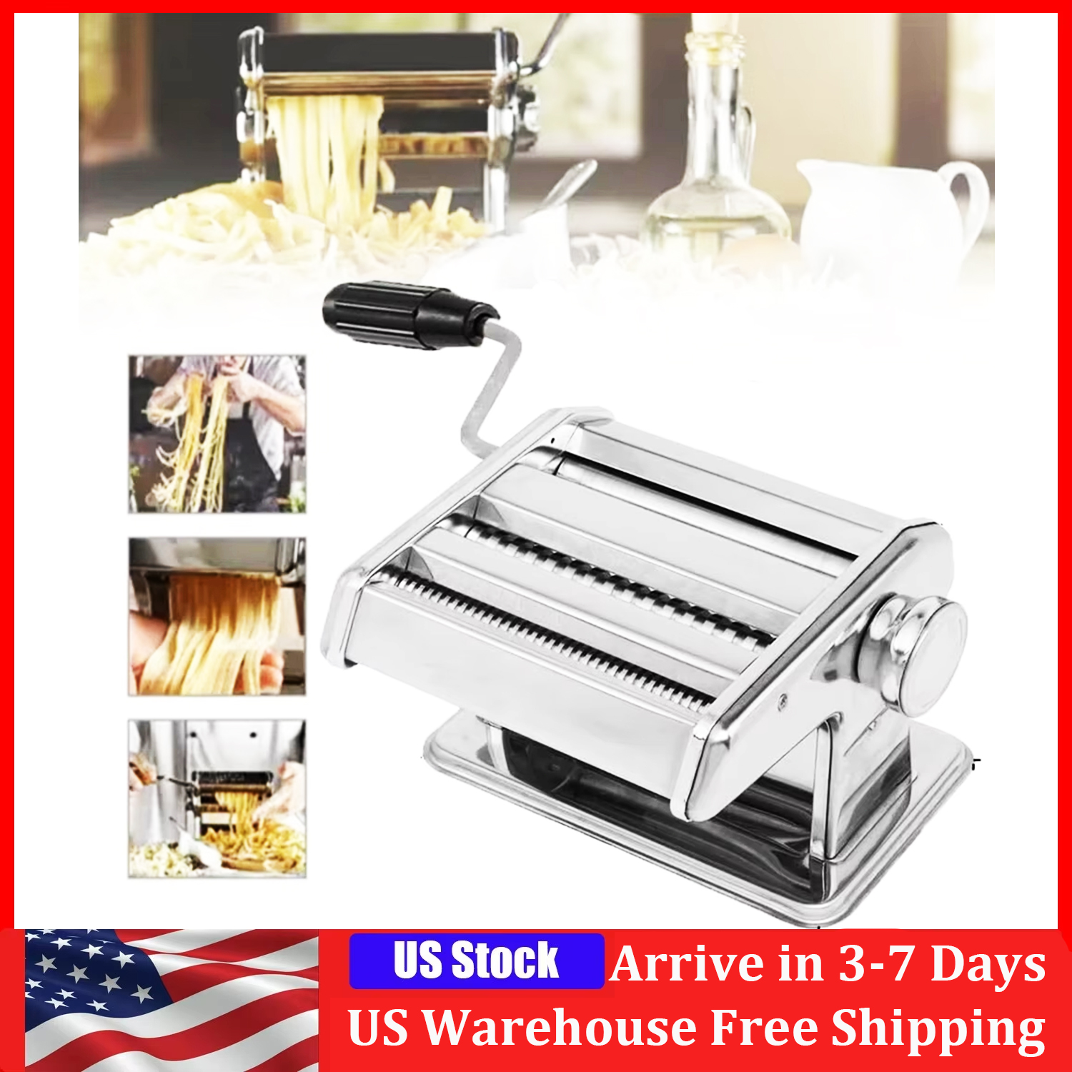 Kitchen Gadgets Smart - Pasta Maker Machine Stainless Steel Adjustable