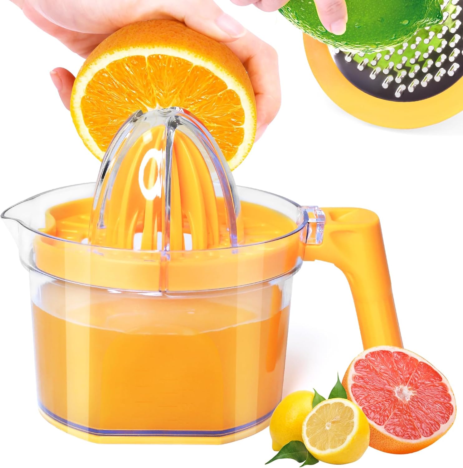 Citrus Lemon Squeezer - 4-in-1 Manual Citrus Juicer, 16.9oz Lemon