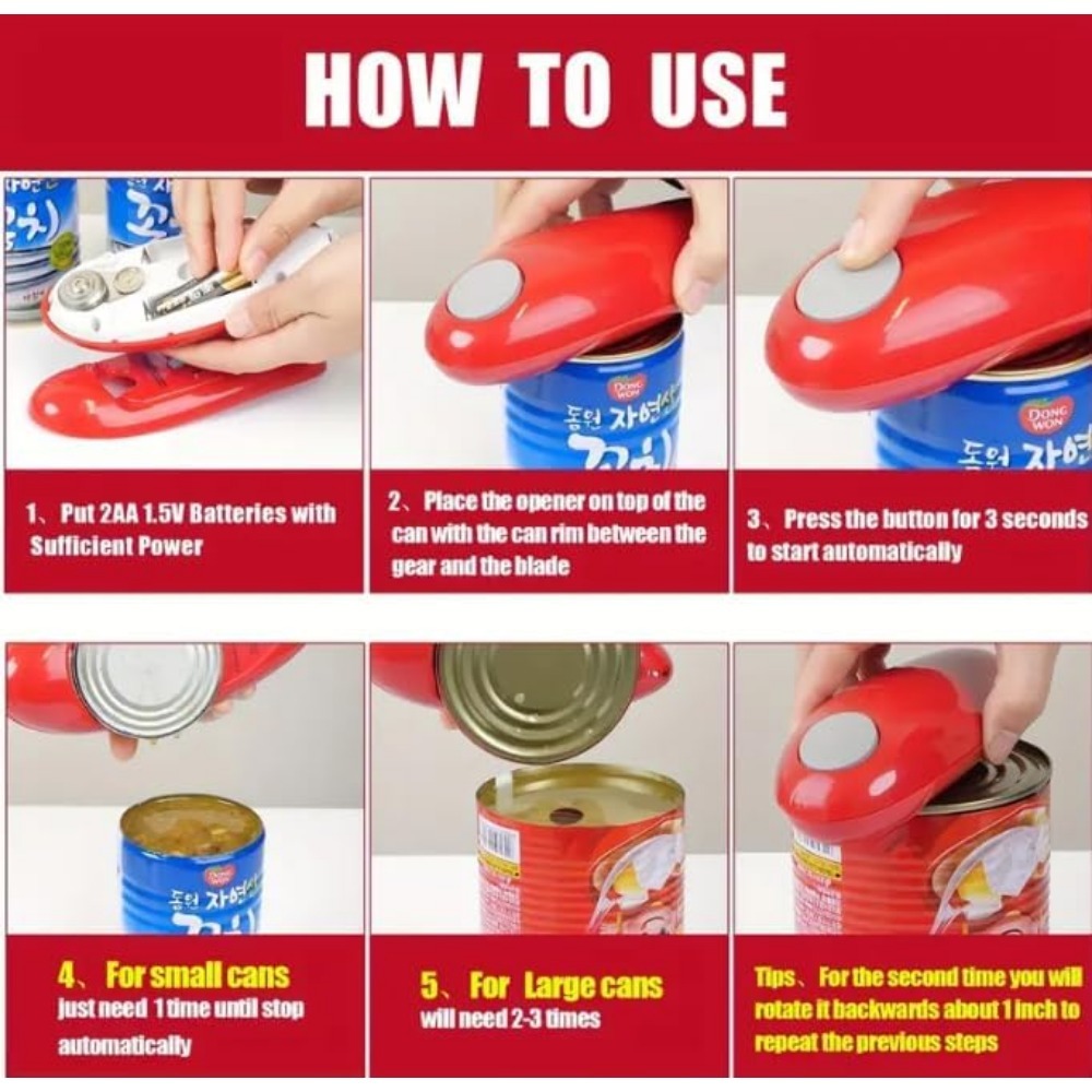 1pc Red Electric Can Opener Bo - Electric Can Opener recension och pris