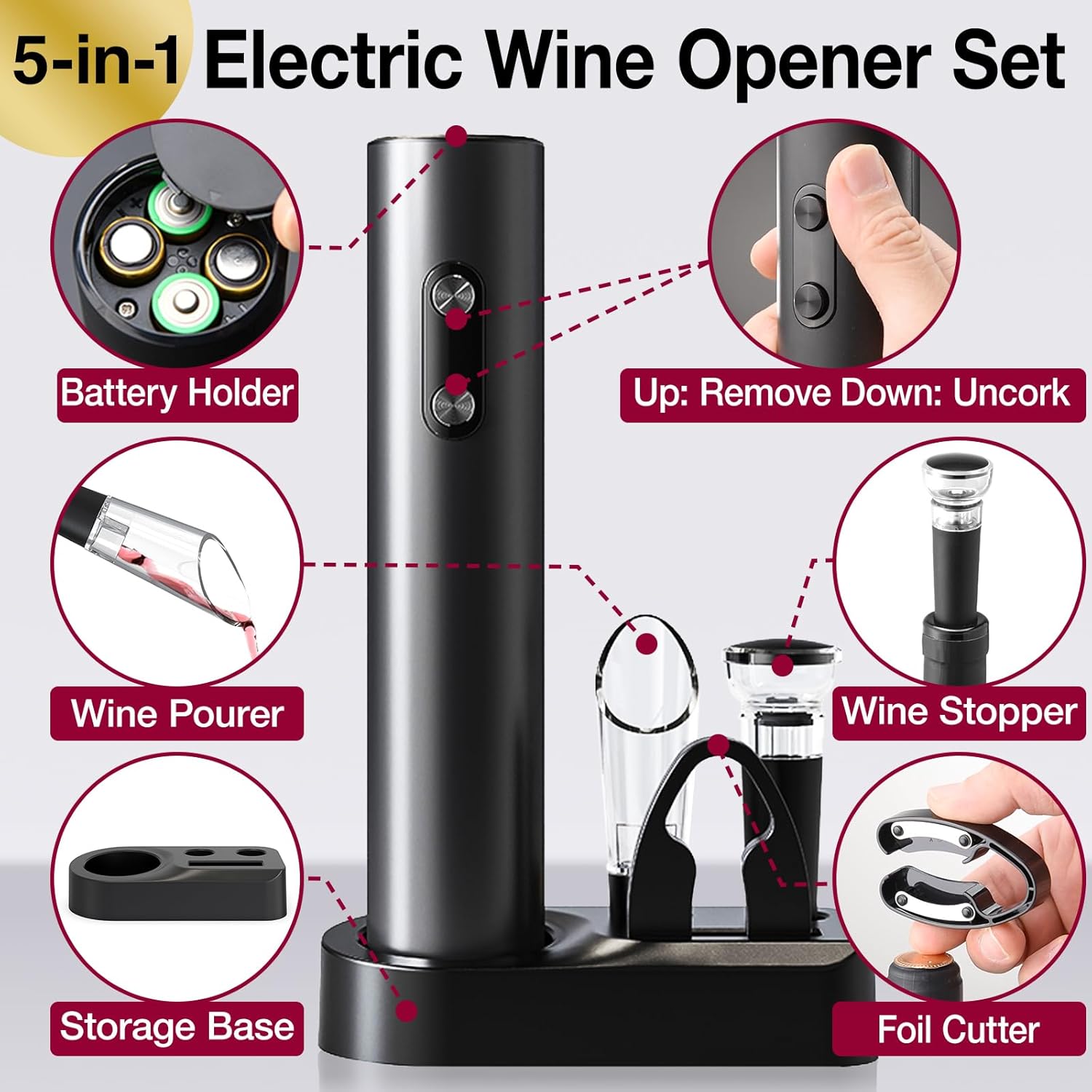 Automatic Wine Opener Set Reus - Electric Can Opener recension och pris
