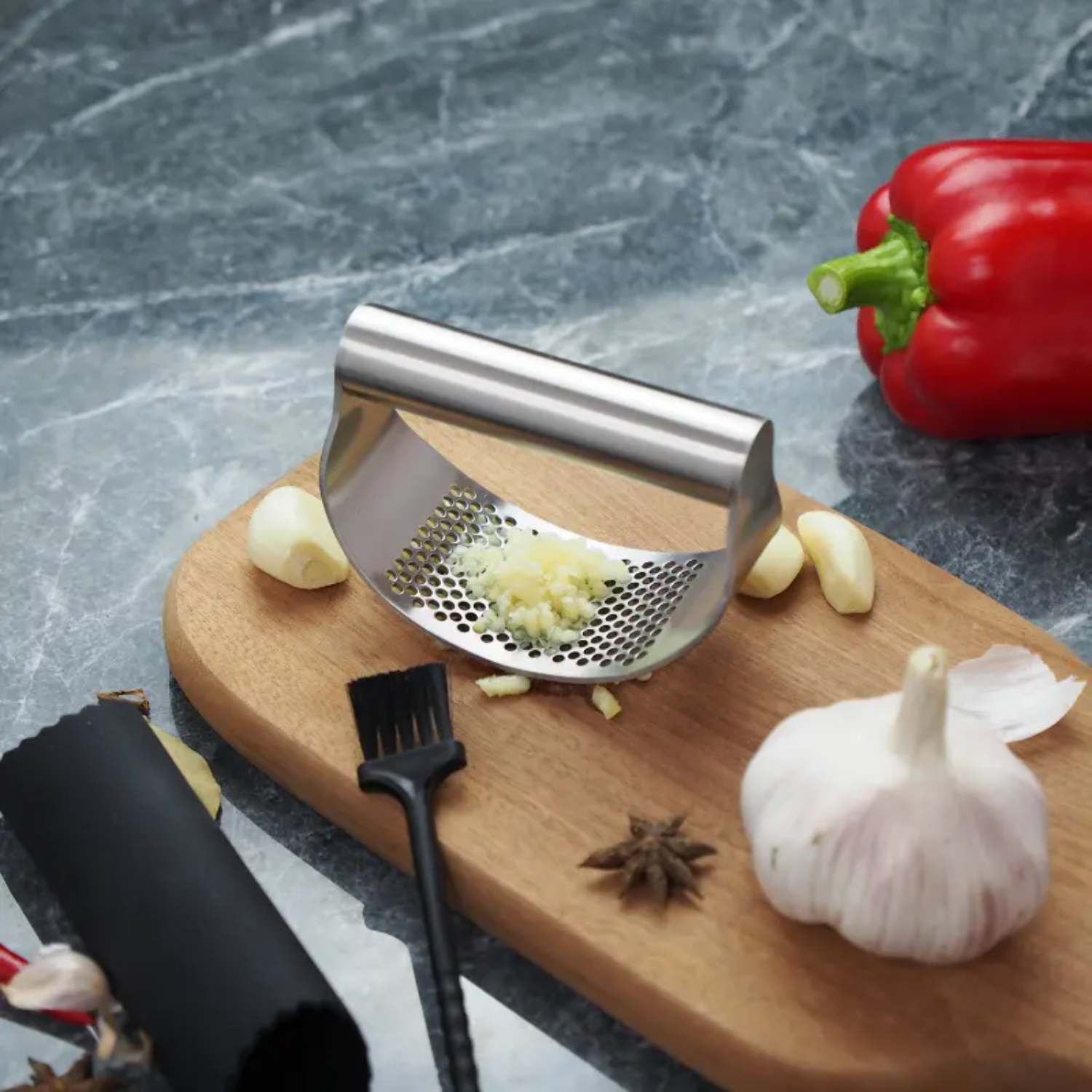 Multifunctional Stainless Stee - Manual Garlic Press recension och pris