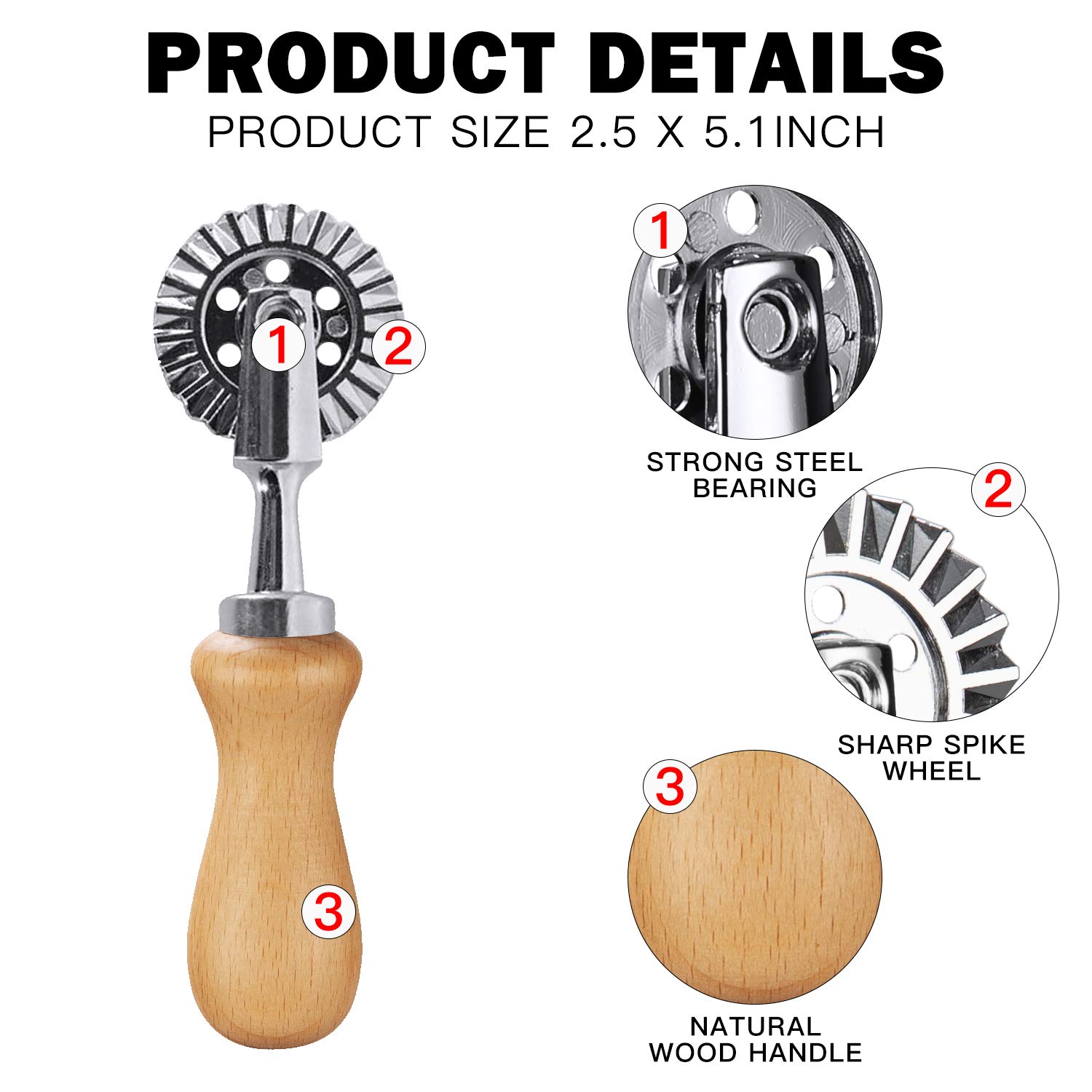 Fusiontec Pastry Wheel Cutter  - Pasta Measuring Tool recension och pris