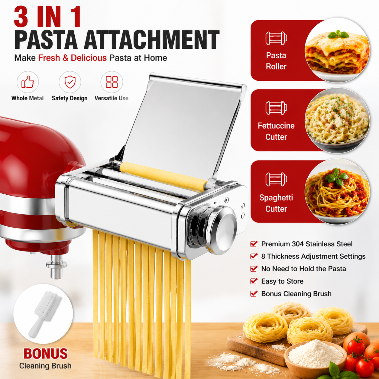 Gvode 3 in 1 Pasta Attachment  - Kitchen Gadgets Machine recension och pris