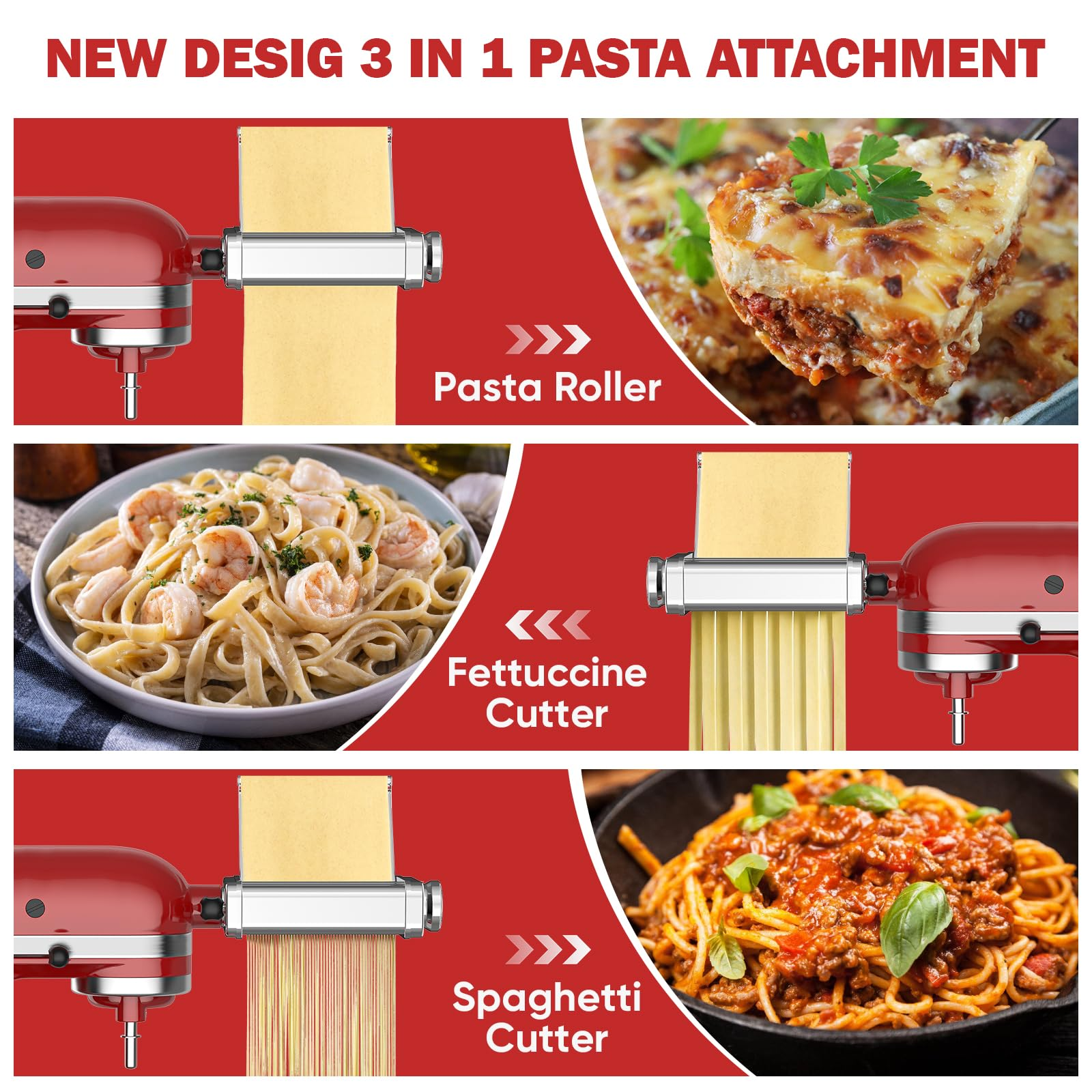 Gvode 3 in 1 Pasta Attachment  - Kitchen Gadgets Machine recension och pris