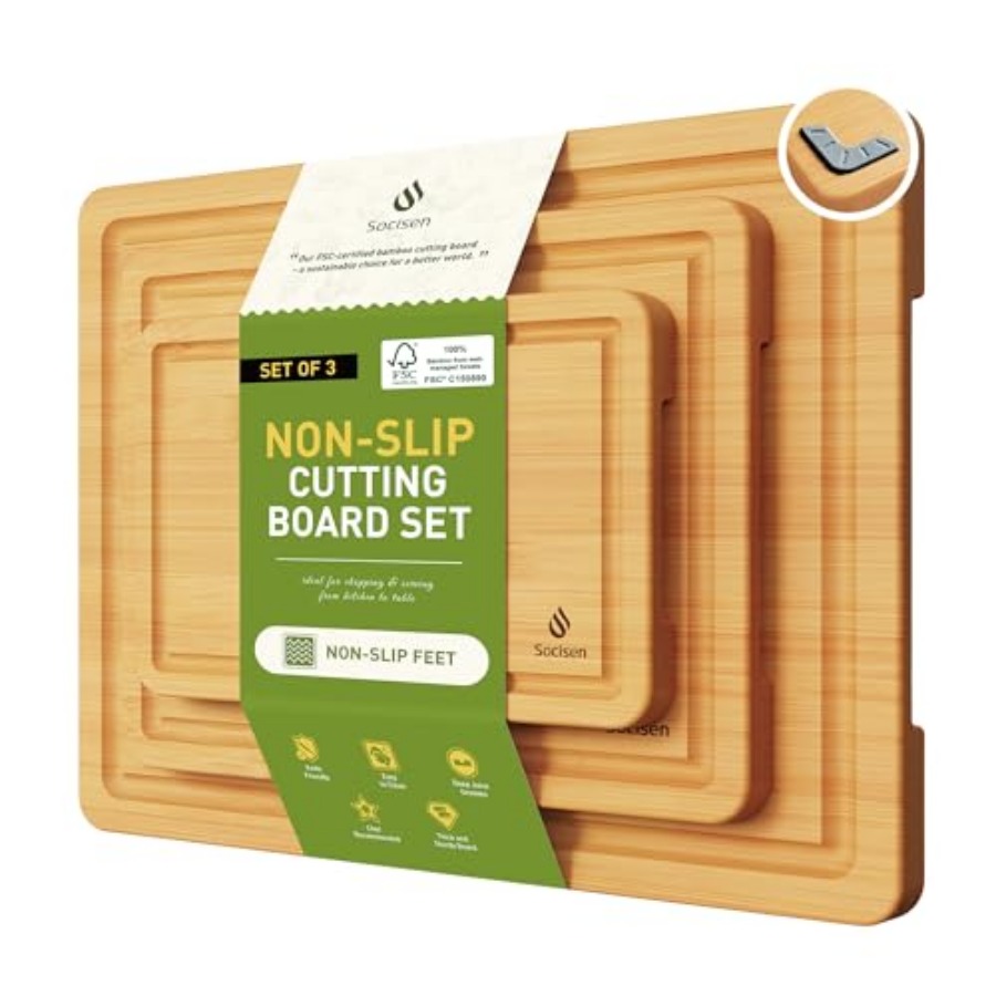 Bamboo Cutting Board Set Non S - Kitchen Gadgets To Have recension och pris