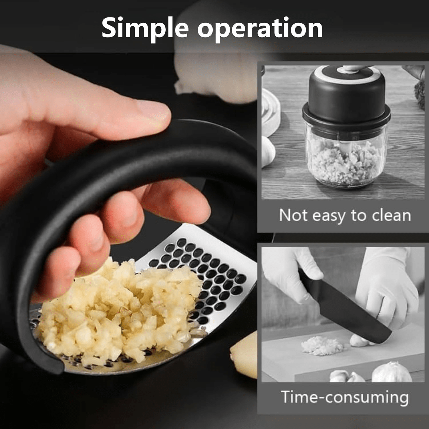 Stainless Steel Garlic Press C - Manual Garlic Press recension och pris