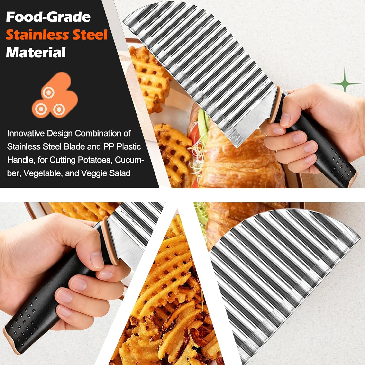 Large Crinkle Cutter Wave Pota - Kitchen Gadgets Vegetable Cutter recension och pris