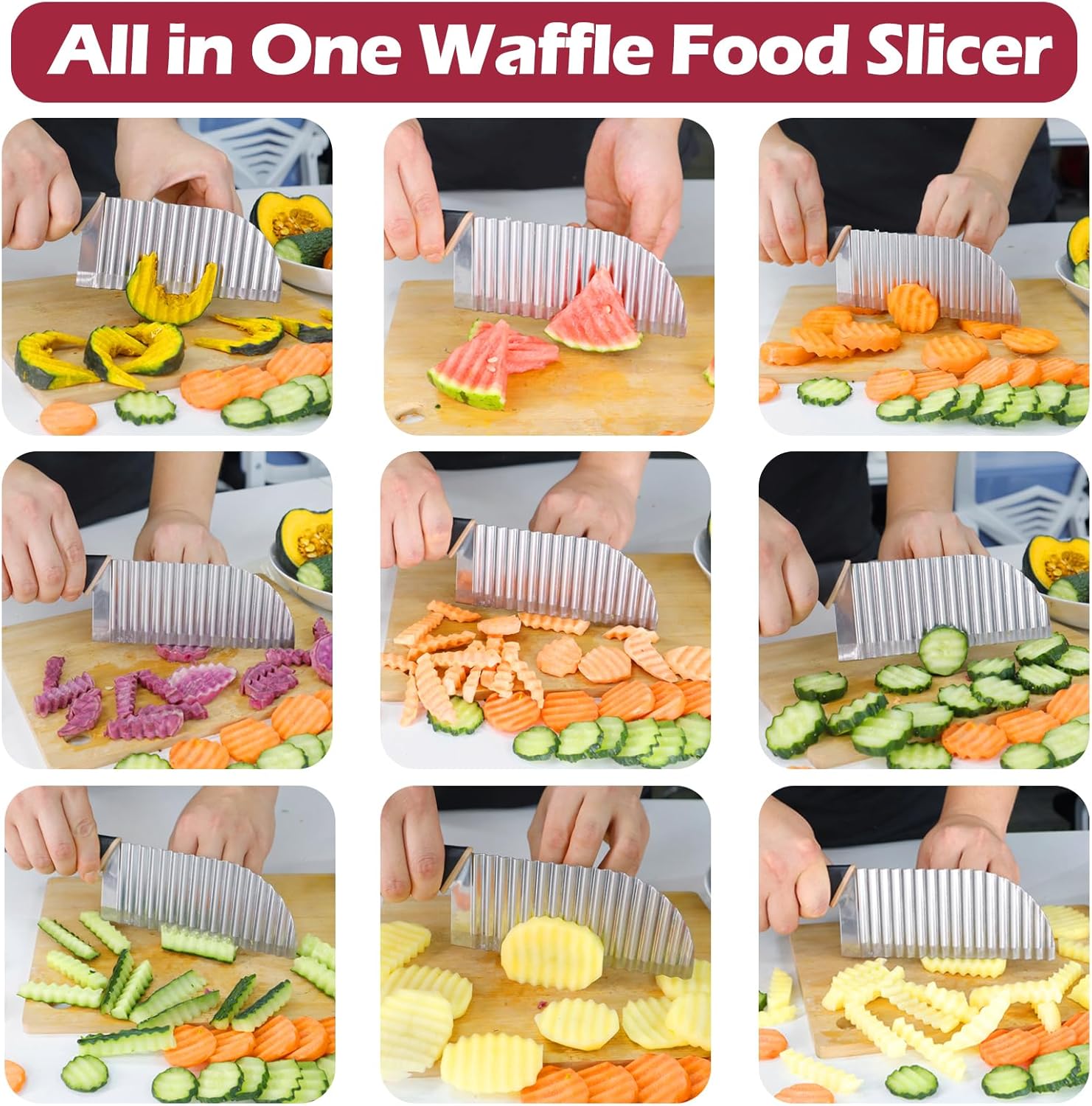 Large Crinkle Cutter Wave Pota - Kitchen Gadgets Vegetable Cutter recension och pris