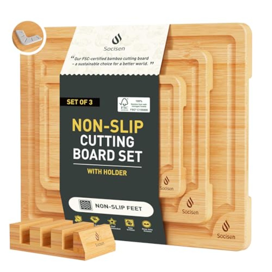 Bamboo Cutting Board Set Non S - Kitchen Gadgets To Have recension och pris