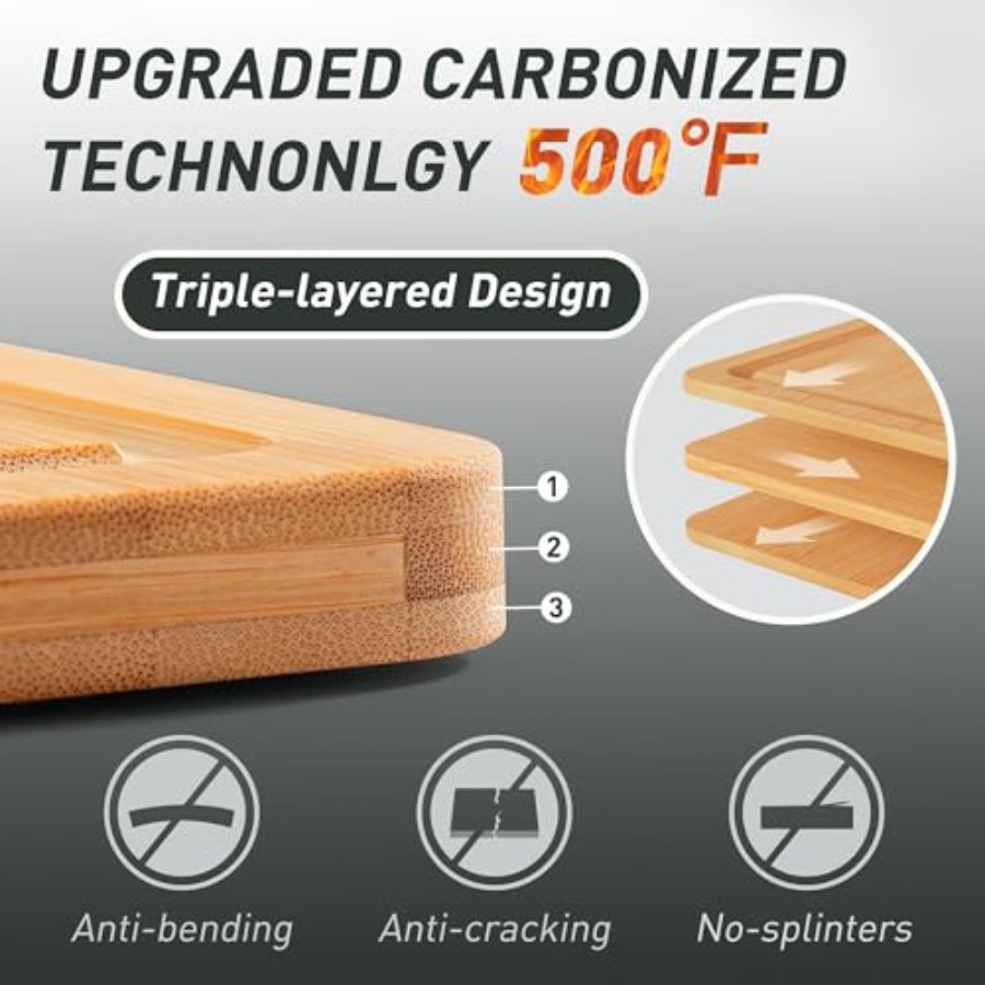 Bamboo Cutting Board Set Non S - Kitchen Gadgets To Have recension och pris